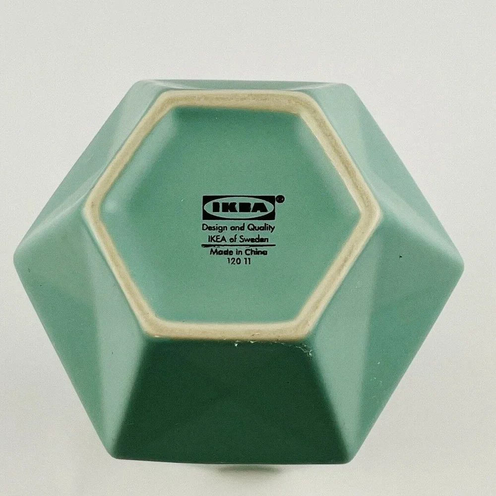 Ikea‎ Livslang Vase Soft Green 3D Hexagon 8